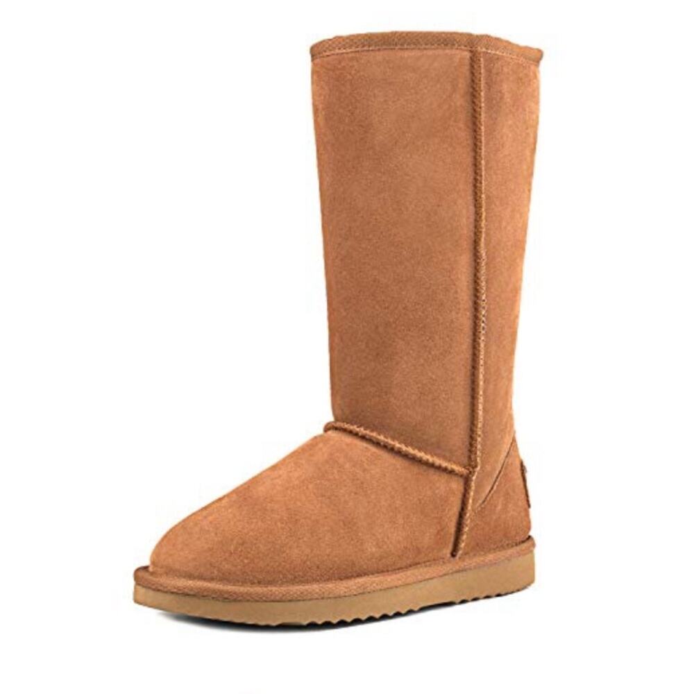 AUSLAND Women’s Classic Leather Water-Resistant Shearling Boots Size 8.5